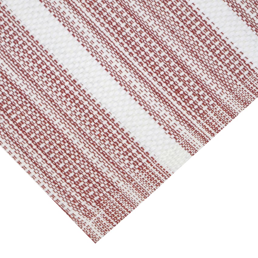 Återvunnen Löpare Tuva, Vinröd/Ecru