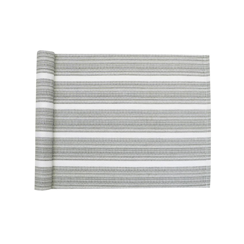 Återvunnen Löpare Tuva, Mörkgrå/Ecru