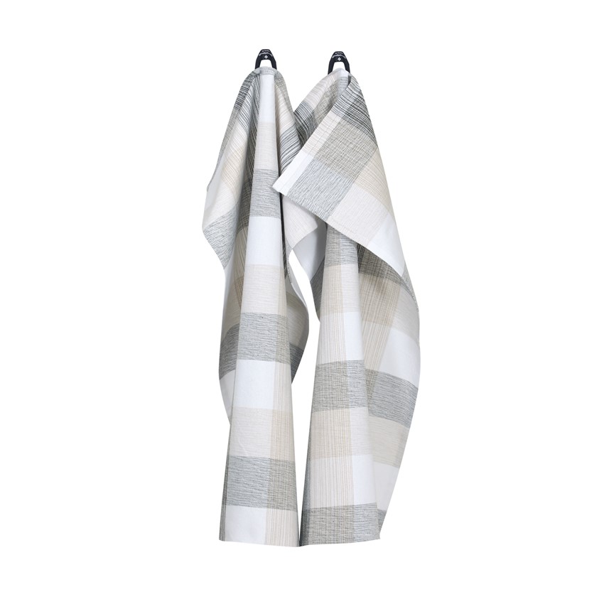 Återvunnen Kökshandduk 2-pack Loke, Olivgrön/Linne