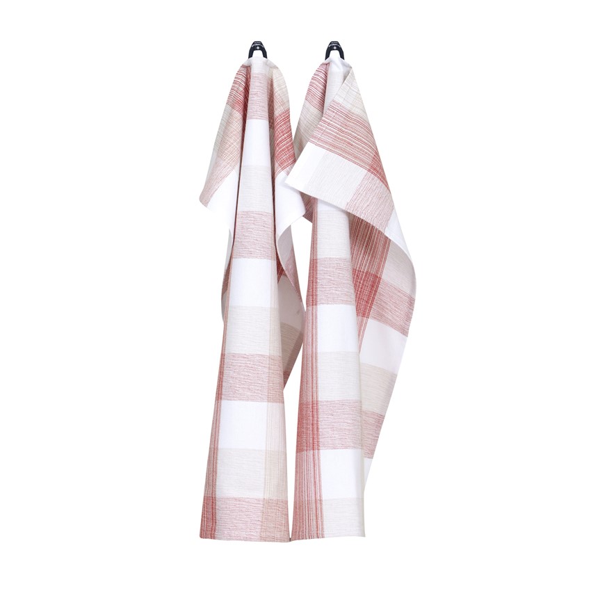 Återvunnen Kökshandduk 2-pack Loke, Rost/Linne