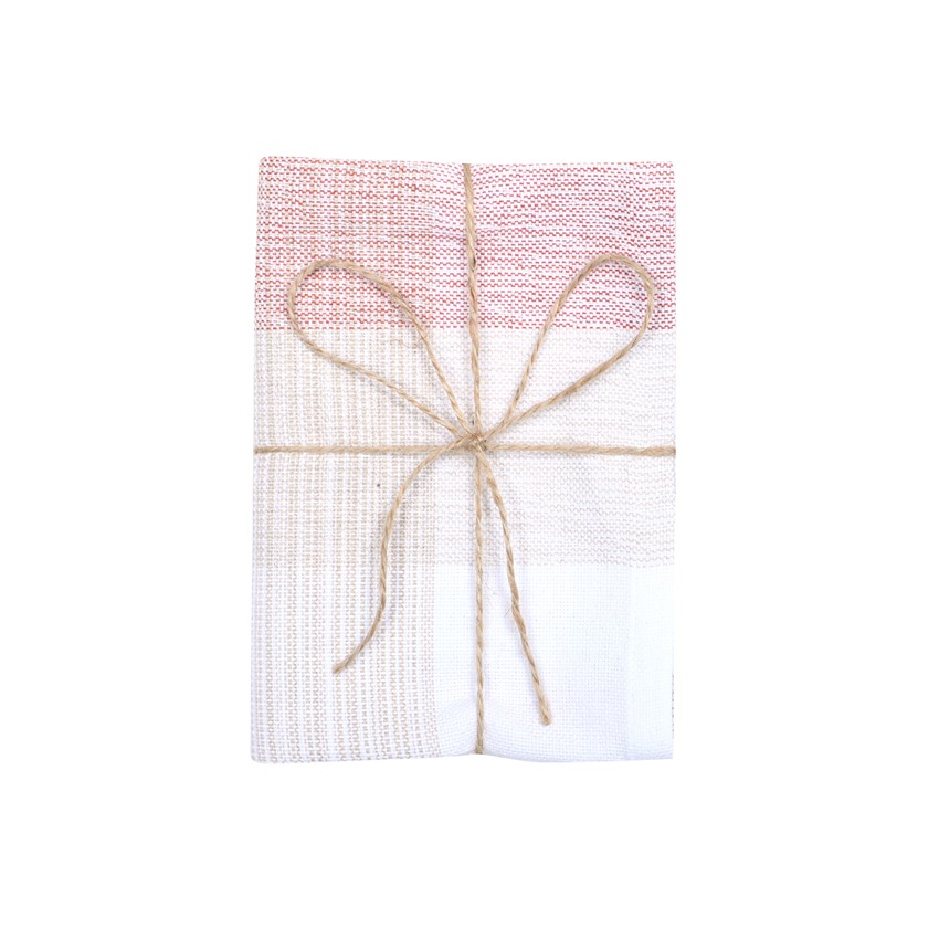 Återvunnen Kökshandduk 2-pack Loke, Rost/Linne