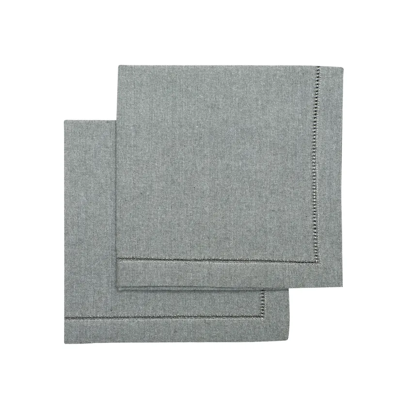 Återvunnen Servett 2-pack Ylva, Olivgrön/Beige