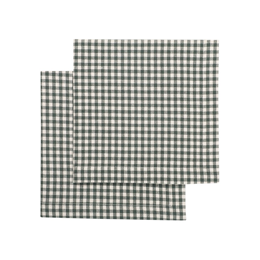 Återvunnen Servett 2-pack Madicken, Olivgrön/Linne