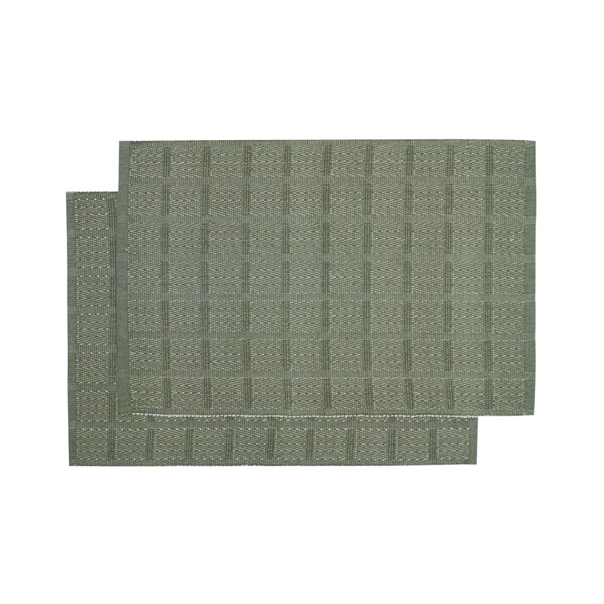 Återvunnen Tablett 2-pack Viggo, Olivgrön/Linne