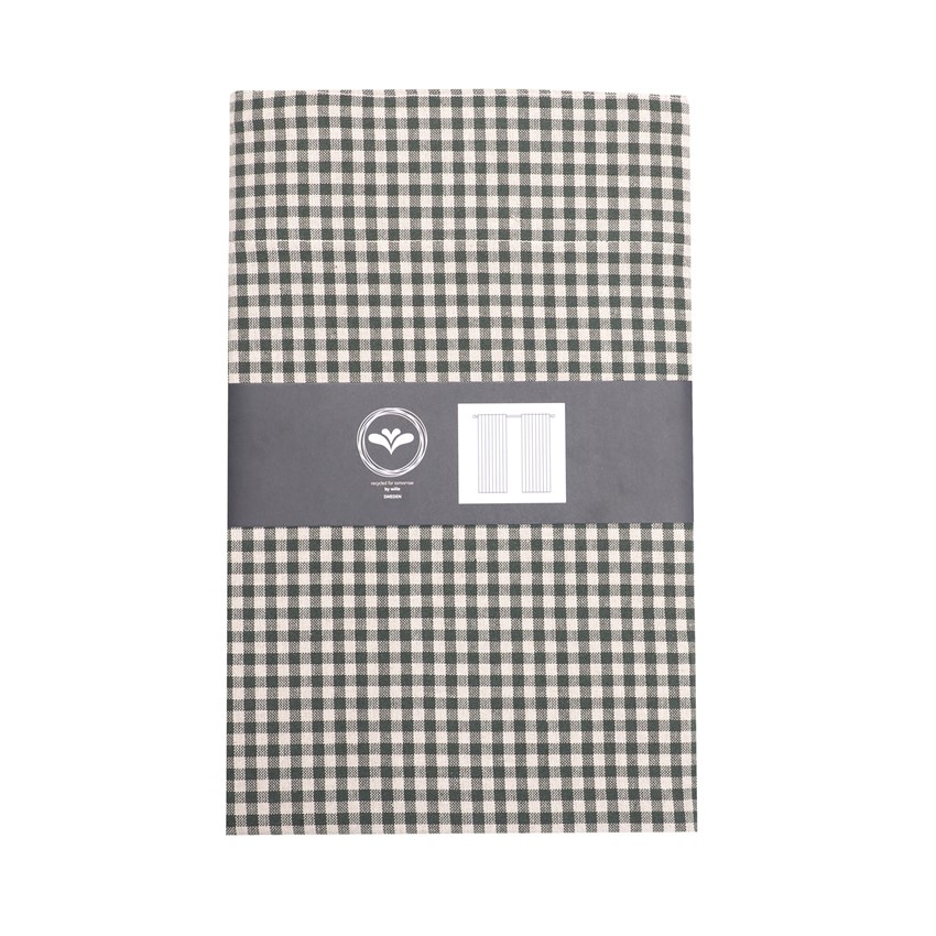 Återvunnen Gardinlängd 2-pack Madicken, Olivgrön/Linne