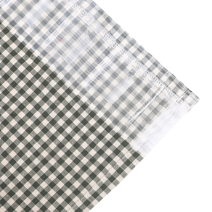 Återvunnen Gardinlängd 2-pack Madicken, Olivgrön/Linne
