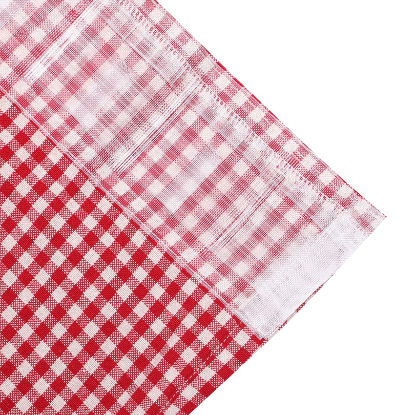 Återvunnen Gardinlängd 2-pack Madicken, Mörkröd/Linne