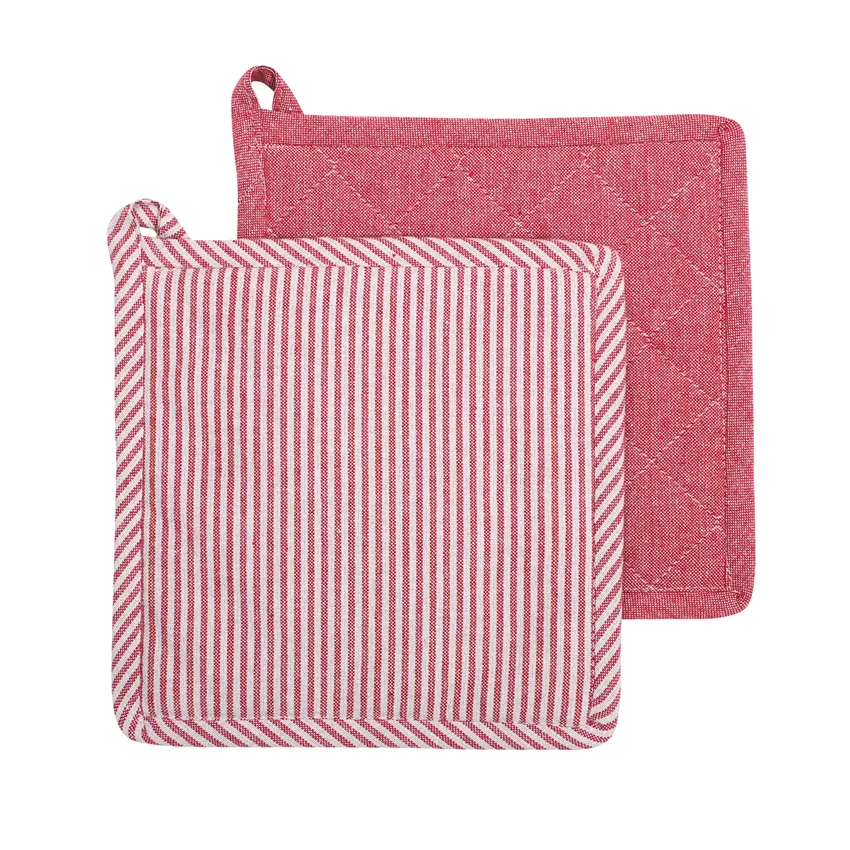 Återvunnen Grytlapp 2-pack Bosse, Mörkröd/Linne