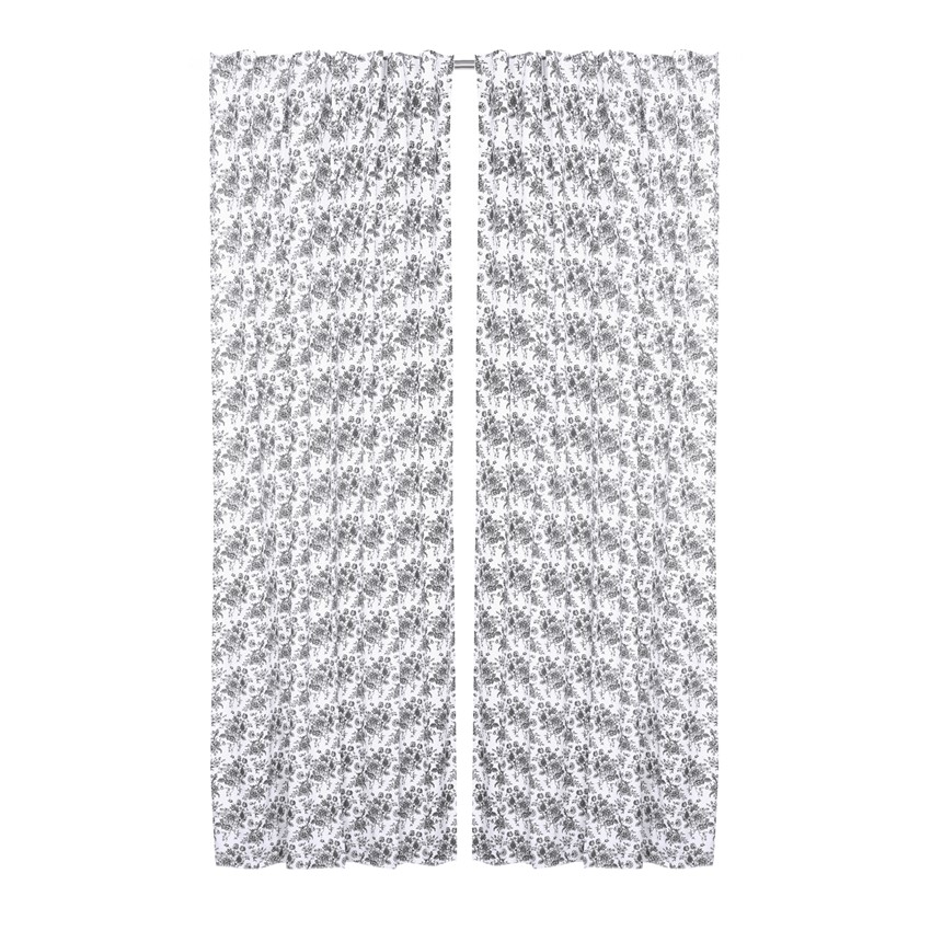 Återvunnen Gardinlängd 2-pack Juni, Vit/Olivgrön