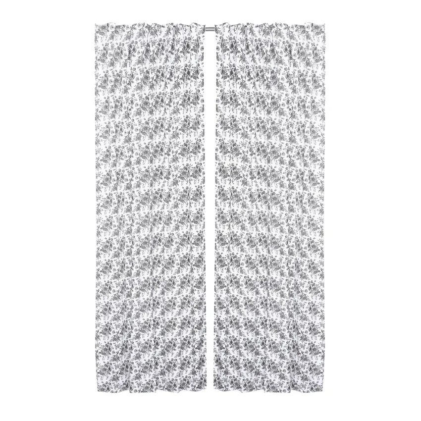 Återvunnen Gardinlängd 2-pack Juni, Vit/Olivgrön