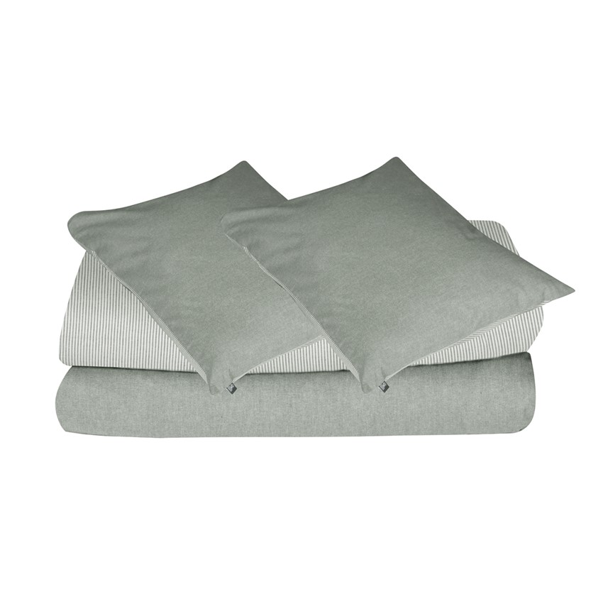 King-size Påslakanset 3-dels Runmarö, Olivgrön/Linne