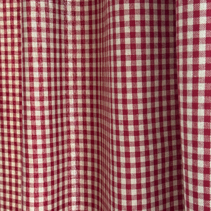 Återvunnen Gardinlängd 2-pack Madicken, Mörkröd/Linne