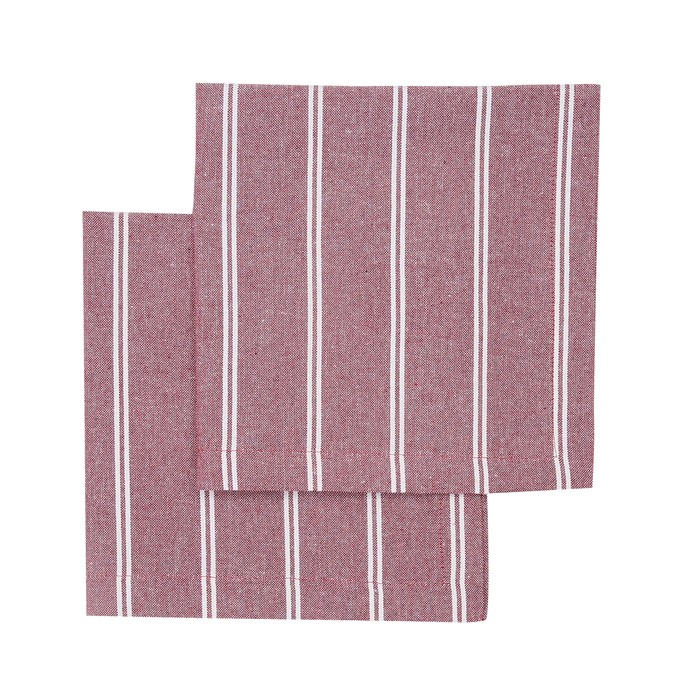 Återvunnen Servett 2-pack Agda, Mörkröd/Beige