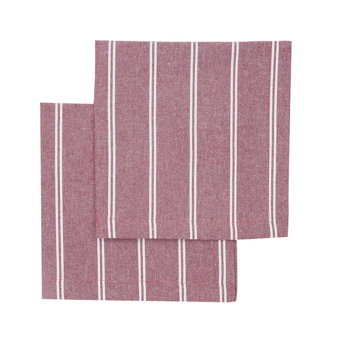 Återvunnen Servett 2-pack Agda, Mörkröd/Beige