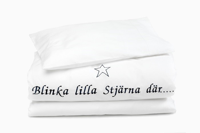 Ekologiskt Babypåslakanset 2-dels “blinka lilla stjärna”, Vit