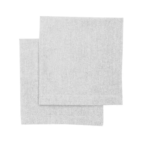 Återvunnen Servett 2-pack Elin, Ljusgrå/Vit