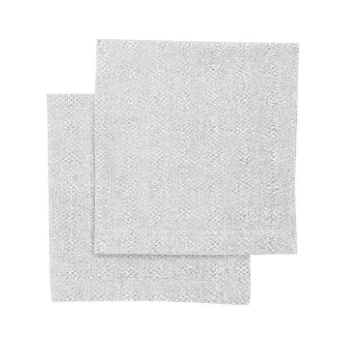Återvunnen Servett 2-pack Elin, Ljusgrå/Vit