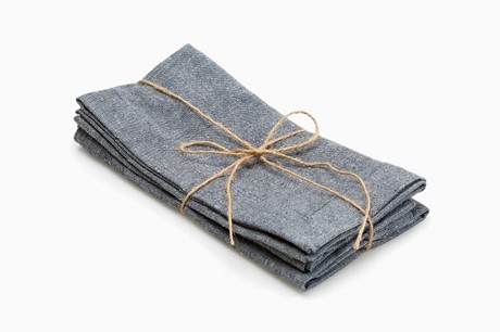 Återvunnen Servett 2-pack Elin, Marinblå/Vit