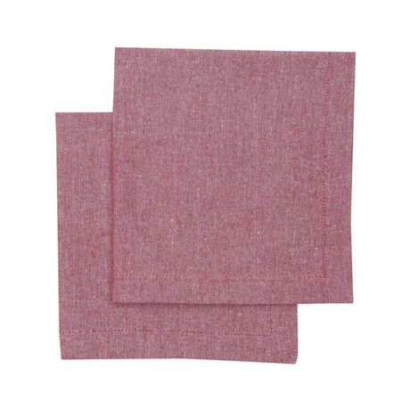 Återvunnen Servett 2-pack Elin, Mörkröd/Beige