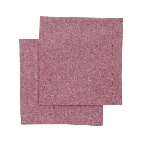 Återvunnen Servett 2-pack Elin, Mörkröd/Beige