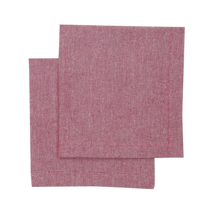 Återvunnen Servett 2-pack Elin, Mörkröd/Beige