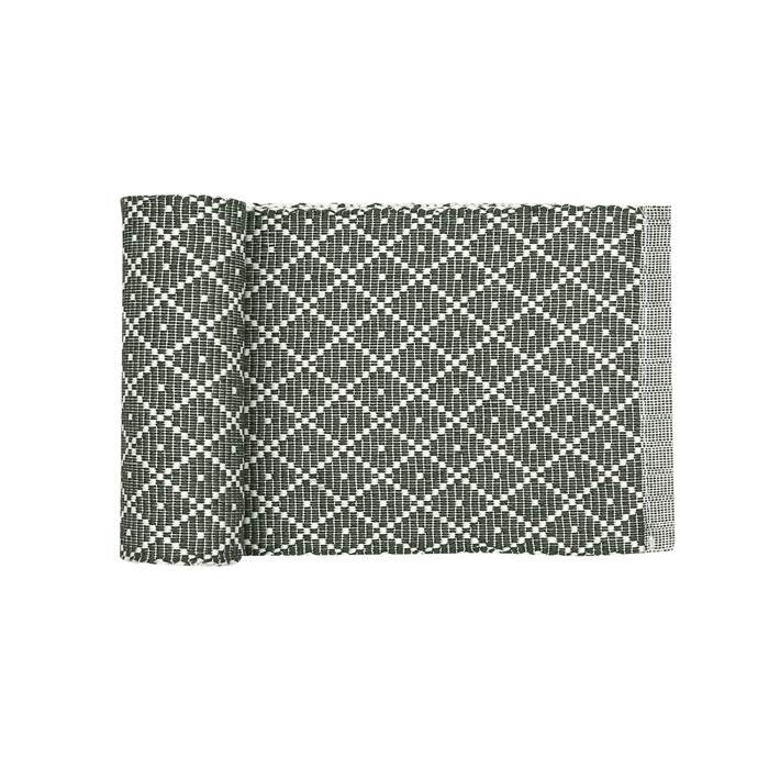 Återvunnen Löpare Ella, Olivgrön/Beige