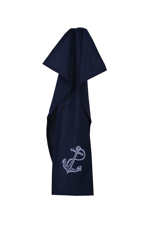 Återvunnen Kökshandduk Ankaret, Marinblå