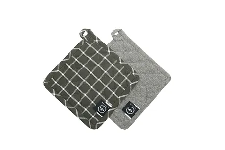 Återvunnen Grytlapp 2-pack Recycling, Olivgrön/Beige