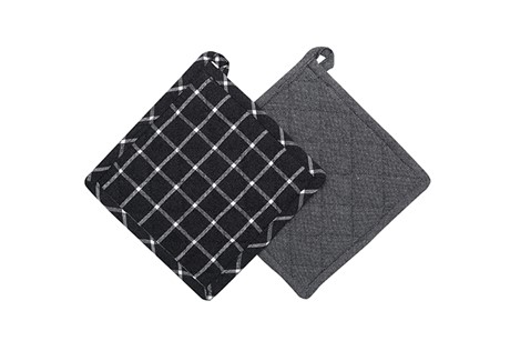 Återvunnen Grytlapp 2-pack Recycling, Svart/Grå