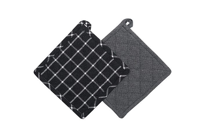 Återvunnen Grytlapp 2-pack Recycling, Svart/Grå