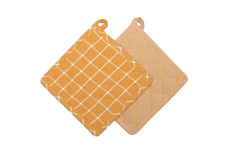 Återvunnen Grytlapp 2-pack Recycling, Gul/Beige