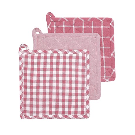 Återvunnen Grytlapp Recycling, 3-sortering, Rosa/Vit