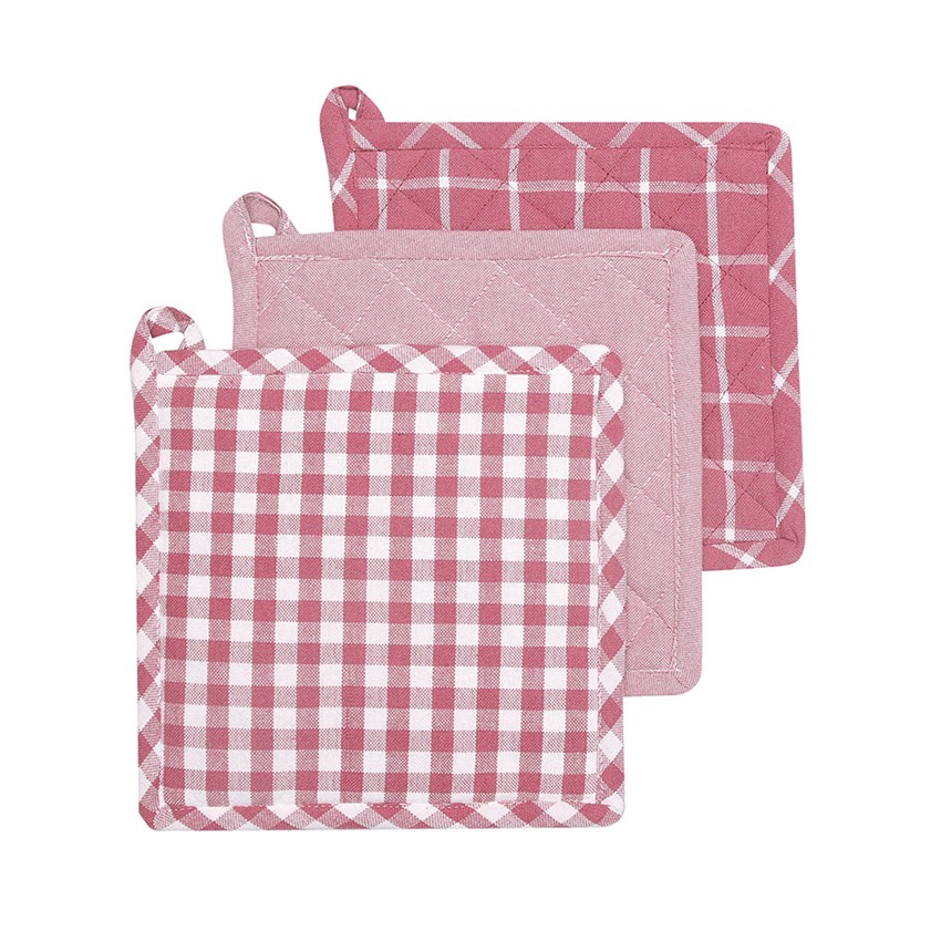 Återvunnen Grytlapp Recycling, 3-sortering, Rosa/Vit