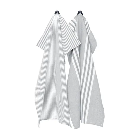 Återvunnen Kökshandduk 2-pack Ronja och Robin, Grå/Vit