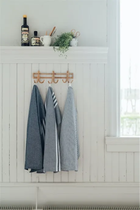 Återvunnen Kökshandduk Recycling, 4-sortering, Marinblå/Vit