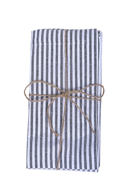 Återvunnen Servett 2-pack Stina, Mörkgrå/Vit