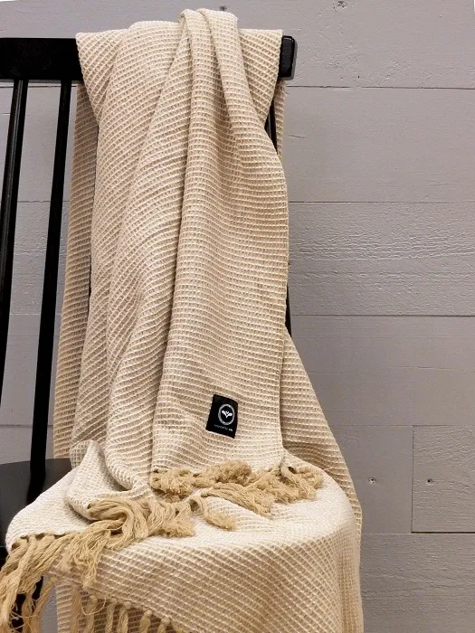 Återvunnen Pläd Valter, Linne/Beige