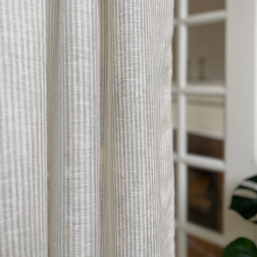 Gardinlängd 2-pack Laura, Linne/Off-White 