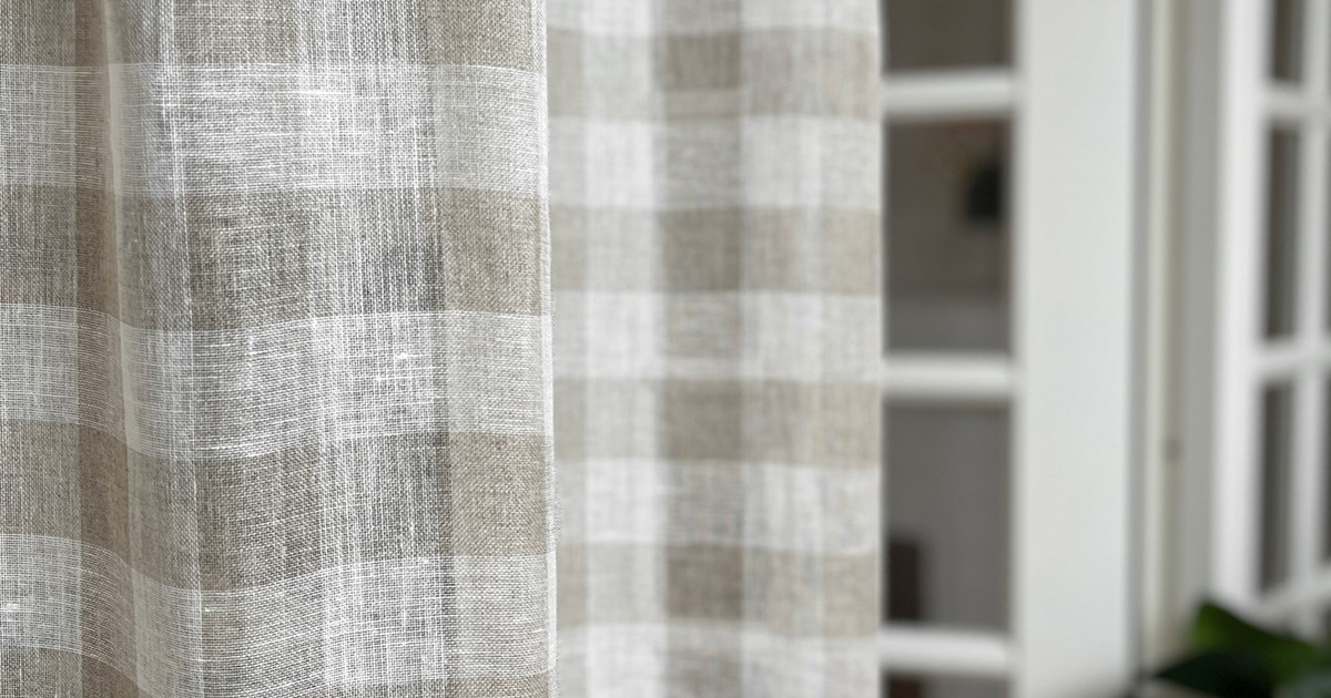 Gardinlängd 2-pack Lisen, Linne/Off-White - Wasa Ecotextil AB