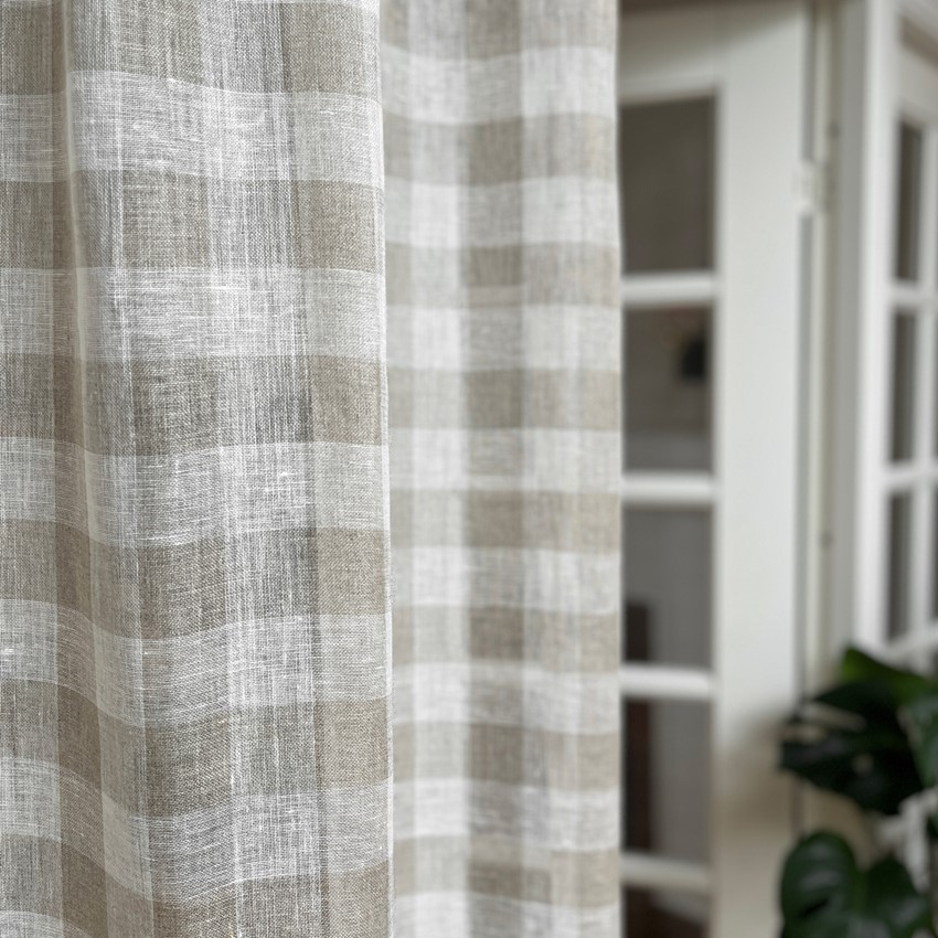 Gardinlängd 2-pack Lisen, Linne/Off-White