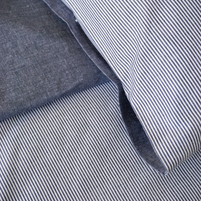 Påslakanset 2-dels Runmarö, Marinblå/Vit