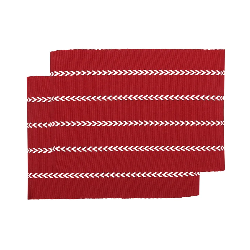 Återvunnen Tablett 2-pack Måns, Mörkröd/Beige
