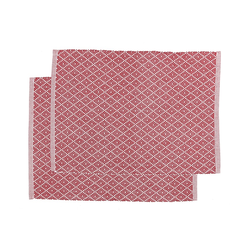 Återvunnen Tablett 2-pack Ella, Mörkröd/Beige