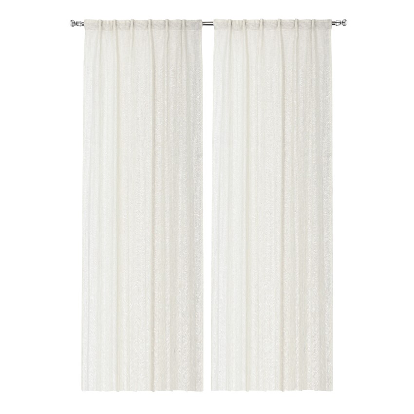 Gardinlängd 2-pack Laura, Linne/Off-White 