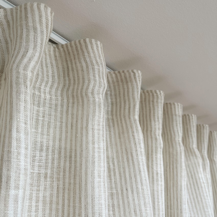 Gardinlängd 2-pack Laura, Linne/Off-White