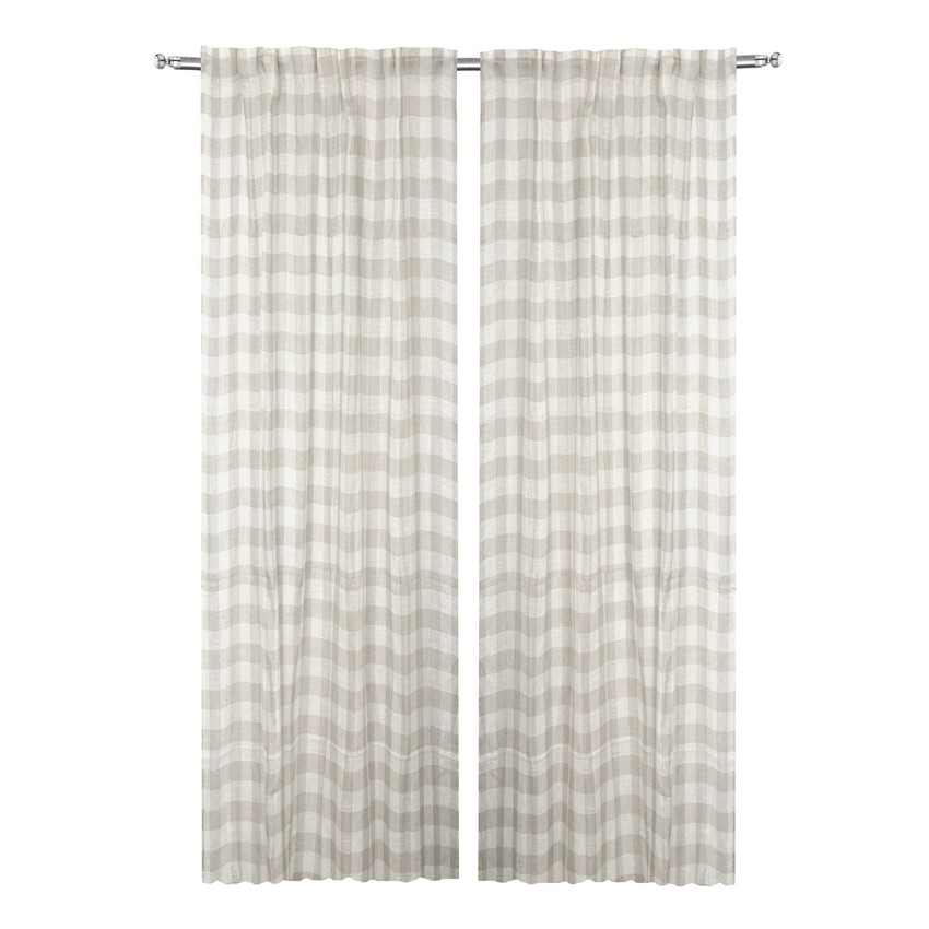 Gardinlängd 2-pack Lisen, Linne/Off-White 