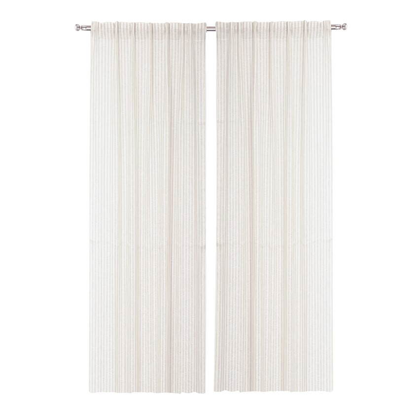 Gardinlängd 2-pack Lotta, Linne/Off-White 