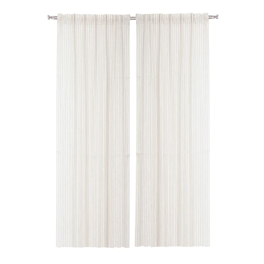 Gardinlängd 2-pack Lotta, Linne/Off-White 