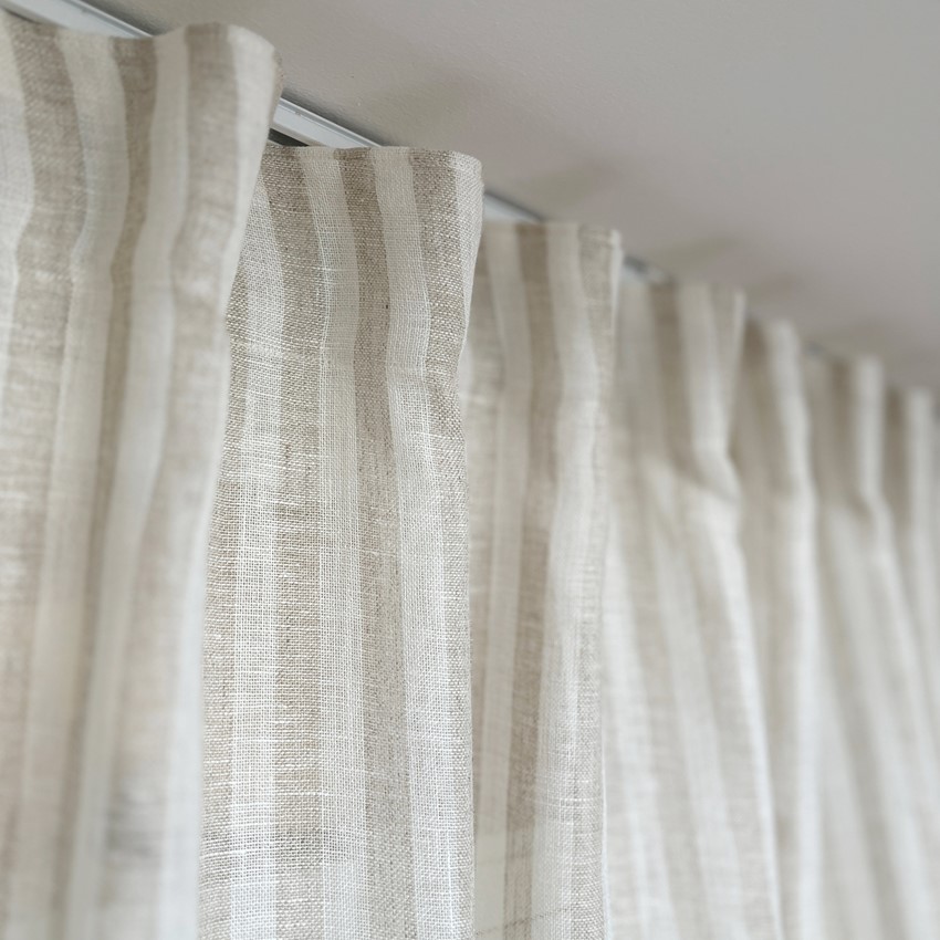 Gardinlängd 2-pack Lotta, Linne/Off-White