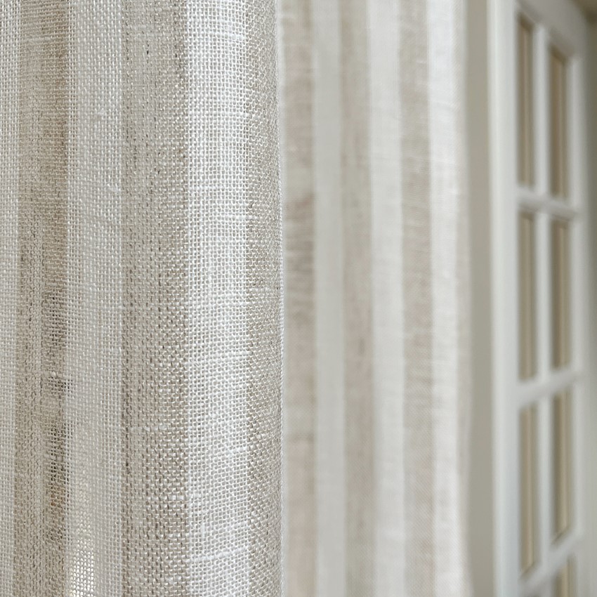 Gardinlängd 2-pack Lotta, Linne/Off-White